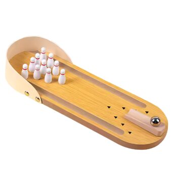 Mini Wooden Bowling Play Set for Kids & Adults