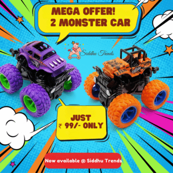 Monster Power Pull-Back Car Set – 2 Pcs ( color as per available )