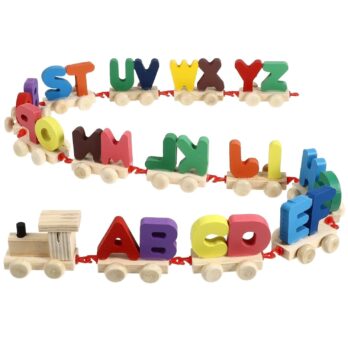 "Wooden Alphabet Learning Train – A to Z"