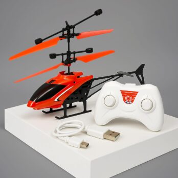 Remote Control Helicopter Toy for Kids with Up and Stop Function - Rechargeable RC Chopper with Hand Sensor Auto-Lift - Indoor and Outdoor Flying Toy - Color As Per Stock